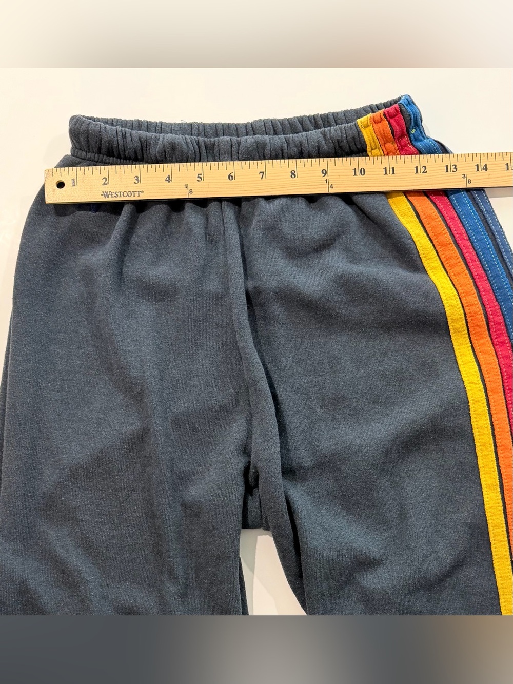 Aviator Nation 5 Stripe Hoodie & Sweatpants Set XS/S Navy Charcoal - Picture 8 of 16
